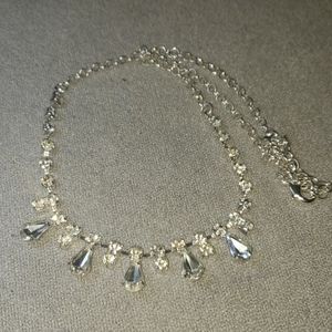 Pave and silver necklace